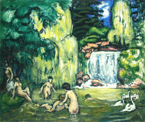 Jean Challié, Baigneuses à la cascade.