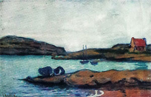 Jean Challié, Bretagne, masonnette et bateaux à Ploumanac'h