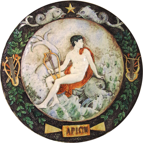 Max Claudet,1840-1893, Arion, céramique.