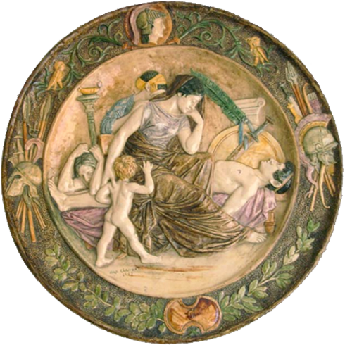 Max Claudet,1840-1893, le lendemain de combat, céramique.