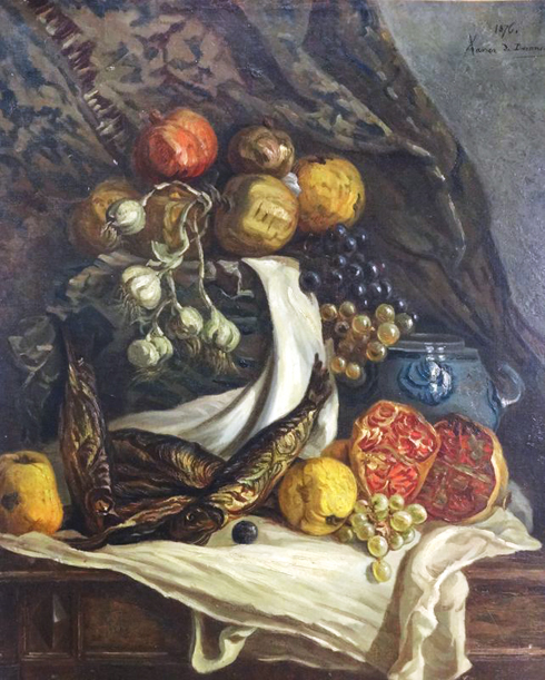 Xavier de Dananche, Nature morte aux fruits.