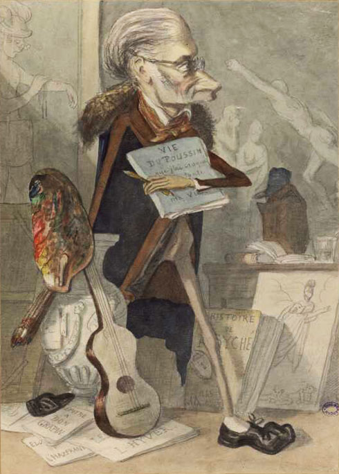 Charles Antoine Flajoulot, caricature d'Alexandre Bertrand, Charges
