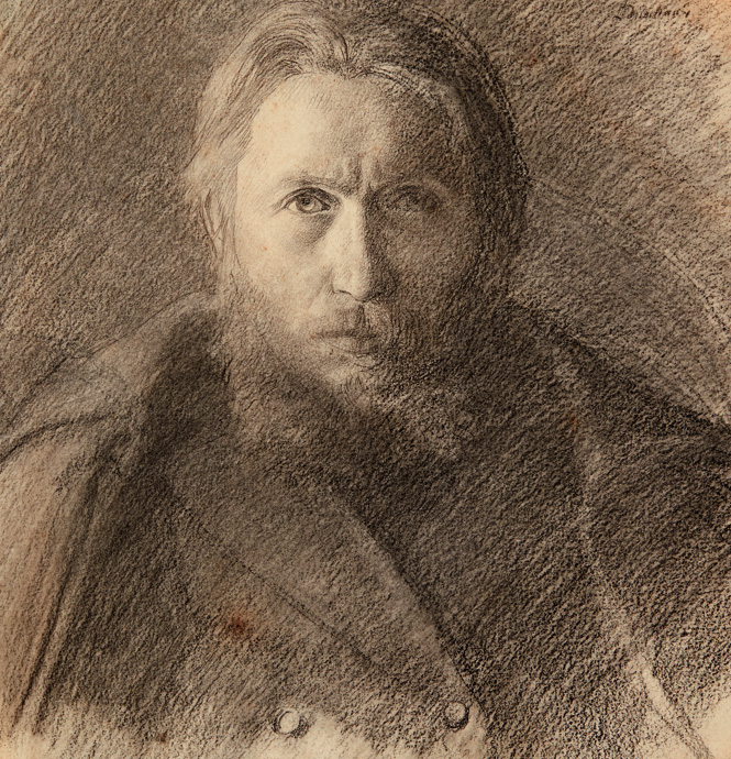 Léon Delachaux, Autoportrait au manteau