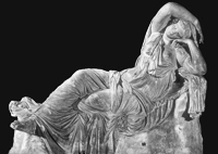 Ariane endormie, Vatican, Musée Pio-Clementino, galerie des statues, Copie romaine, IIe s. après J.C., d'après un original hellénistique du IIIe - IIe s (Pergame ou Rhodes)