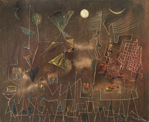 De Artibus Sequanis, les arts en Franche-Comté, Alice Rahon, the sky above the city, 1945