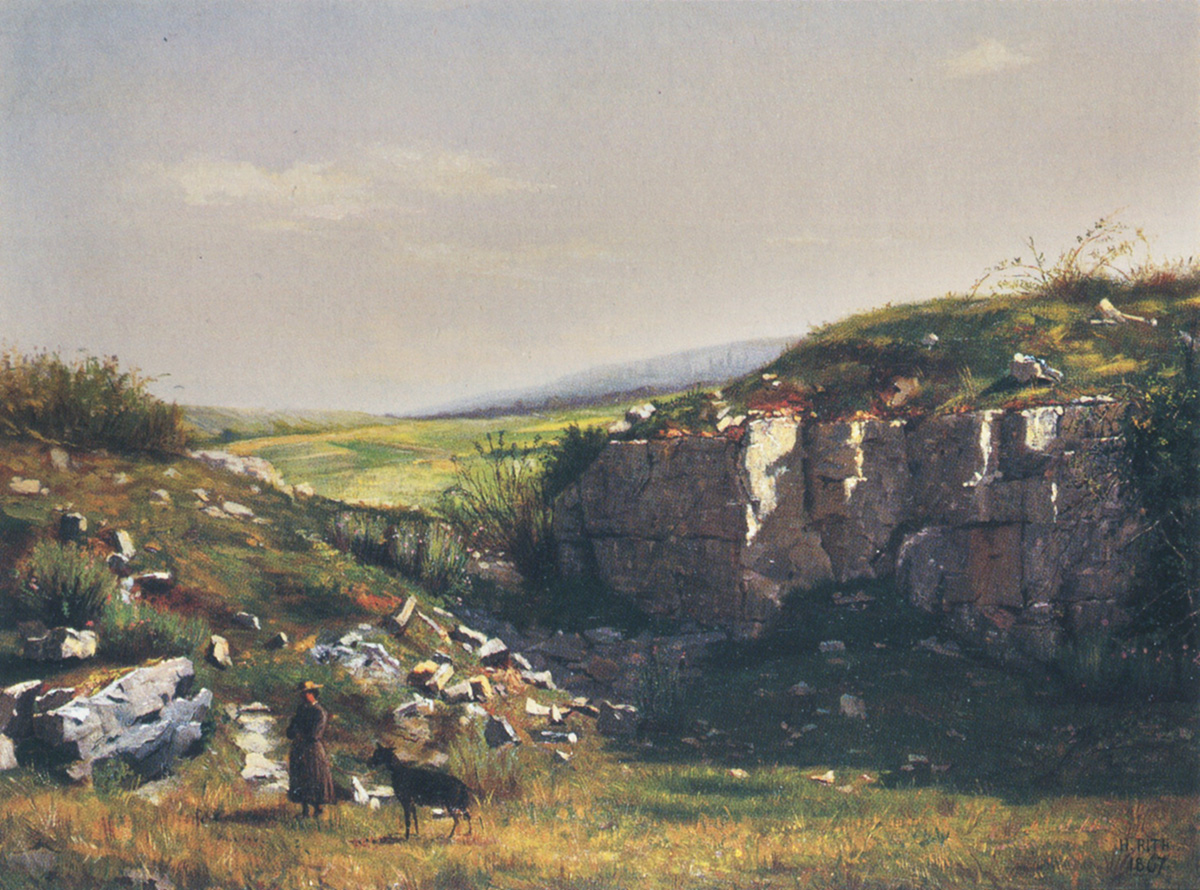 Hippolyte Rith, Chevrière dans un vallon rocheux